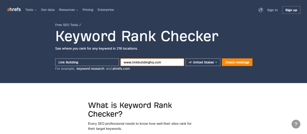 check website seo ranking