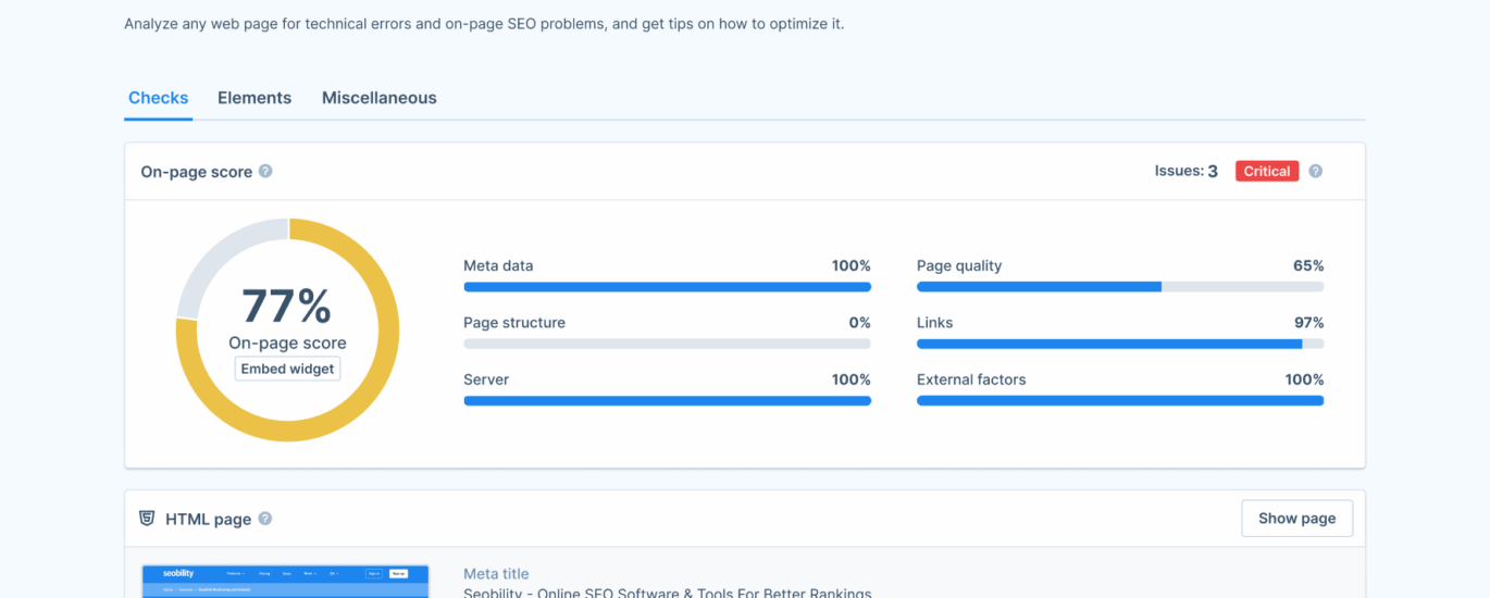 google seo check website