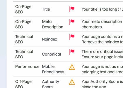 seo site checkup score