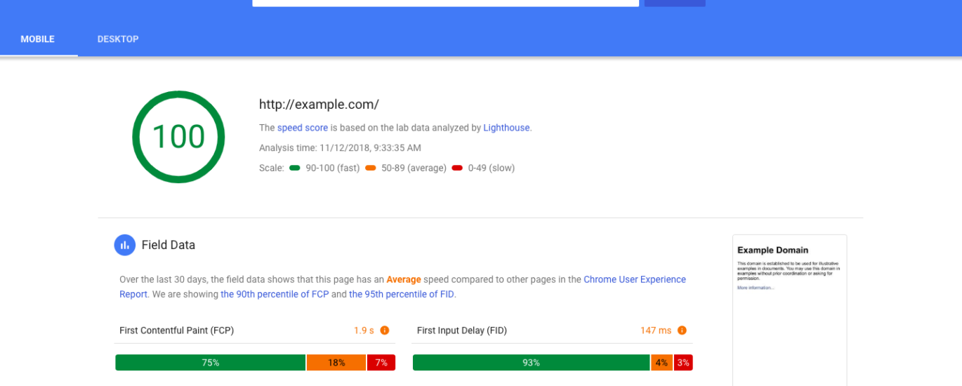 website speed test analysis